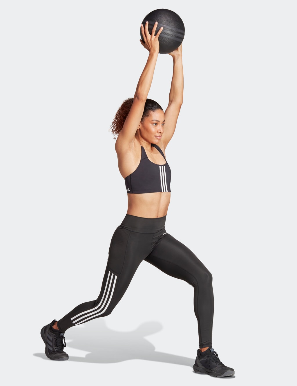 Optime 3-Stripes High Waisted Leggings 2 of 5