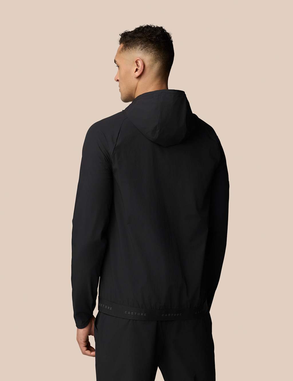 Branded Elastic Wind Hooded Sports Jacket 3 of 6