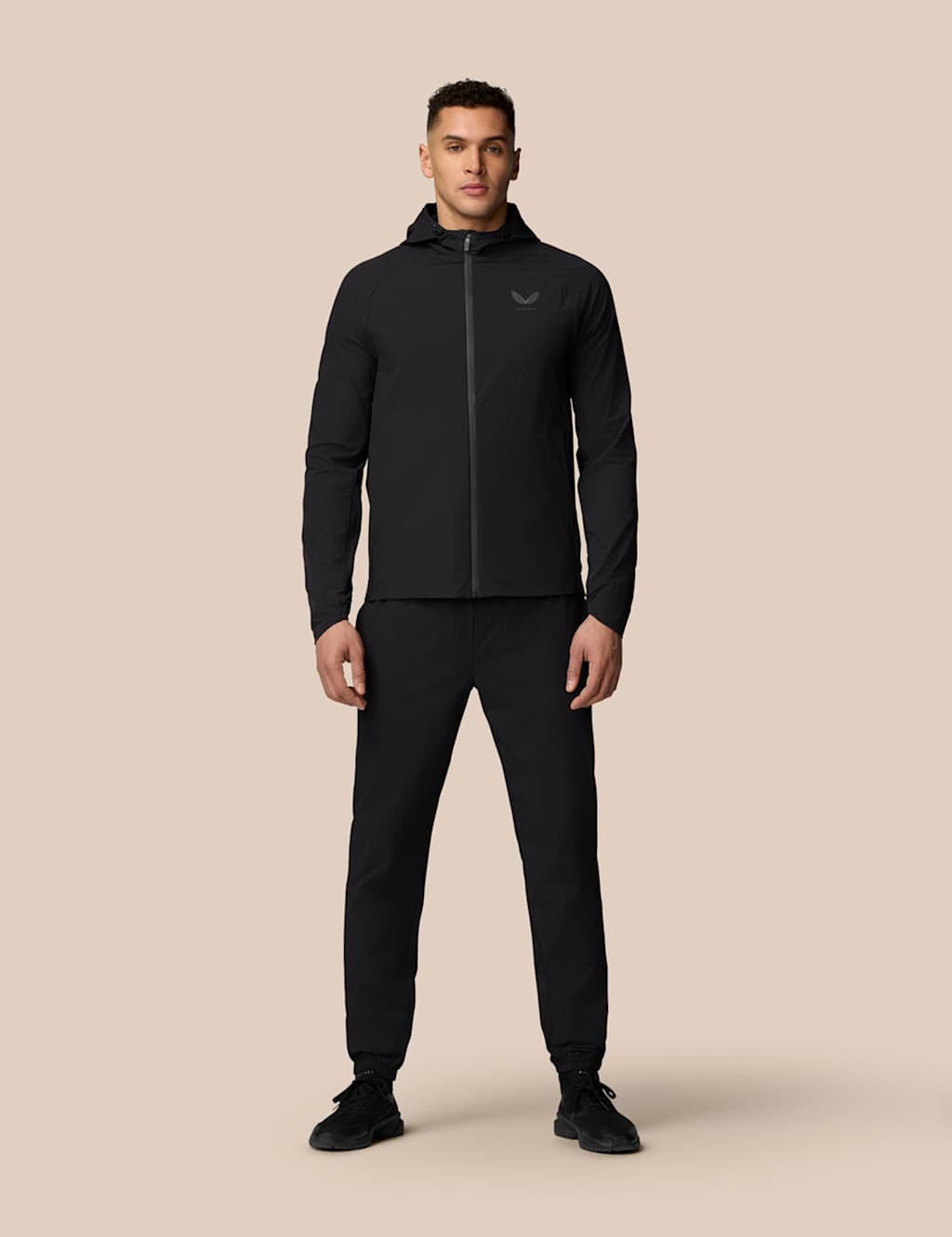 Branded Elastic Wind Hooded Sports Jacket 4 of 6