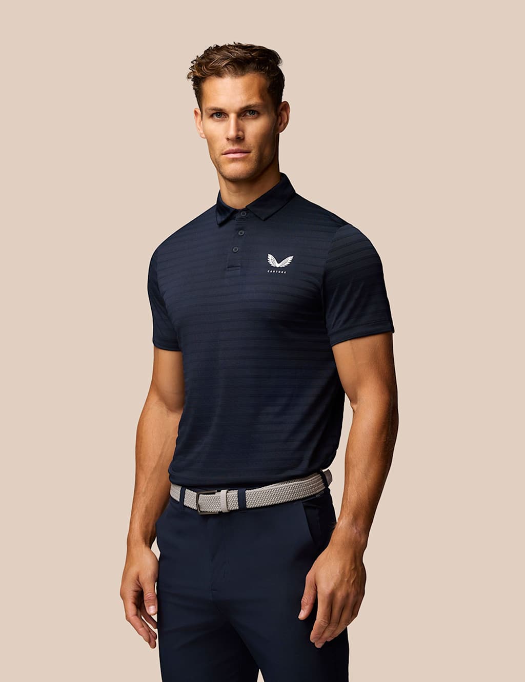 Pinnacle Striped Textured Polo Shirt 2 of 6