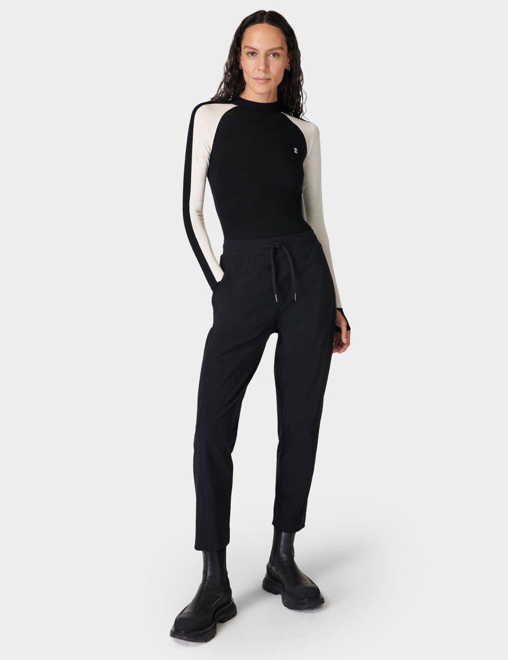 Pure Merino Wool Colour Block Crew Neck Top 2 of 5