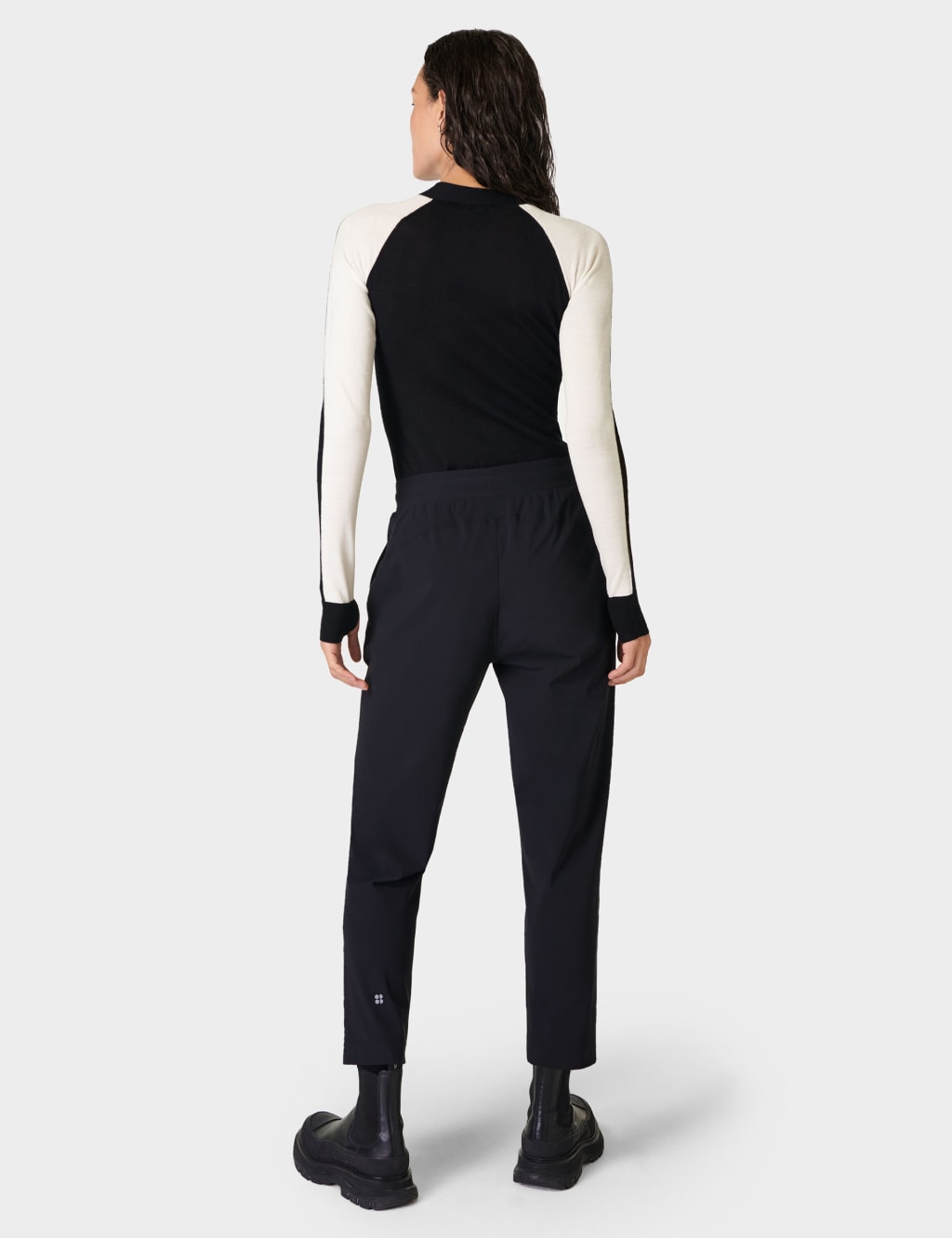 Pure Merino Wool Colour Block Crew Neck Top 3 of 5