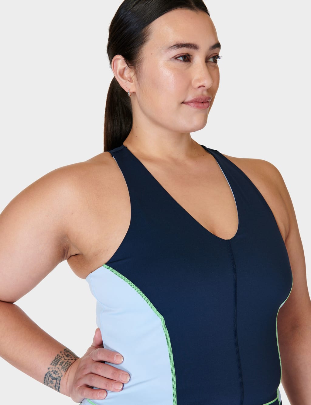 Power Colour Block V-Neck Racerback Vest Top | Sweaty Betty | M&S