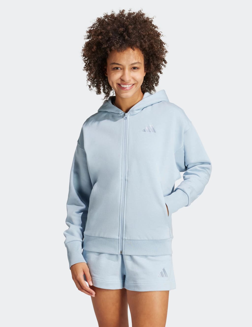 All SZN Cotton Rich Fleece Zip Up Hoodie Adidas M S