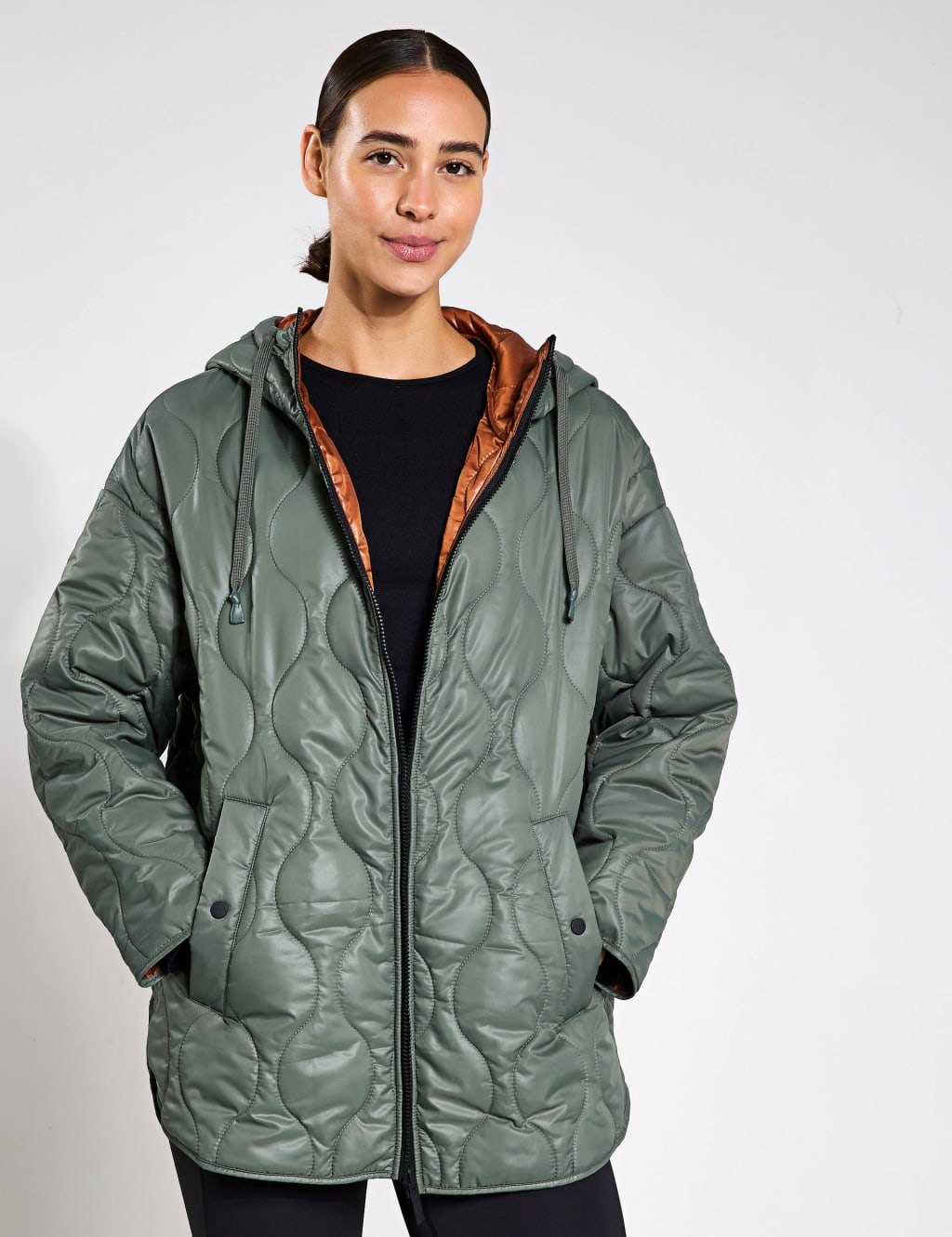 Ashley Reversible Quilted Hooded Jacket 1 of 11