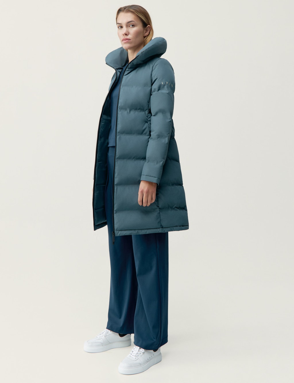 Funnel Neck Longline Puffer Coat 2 of 6