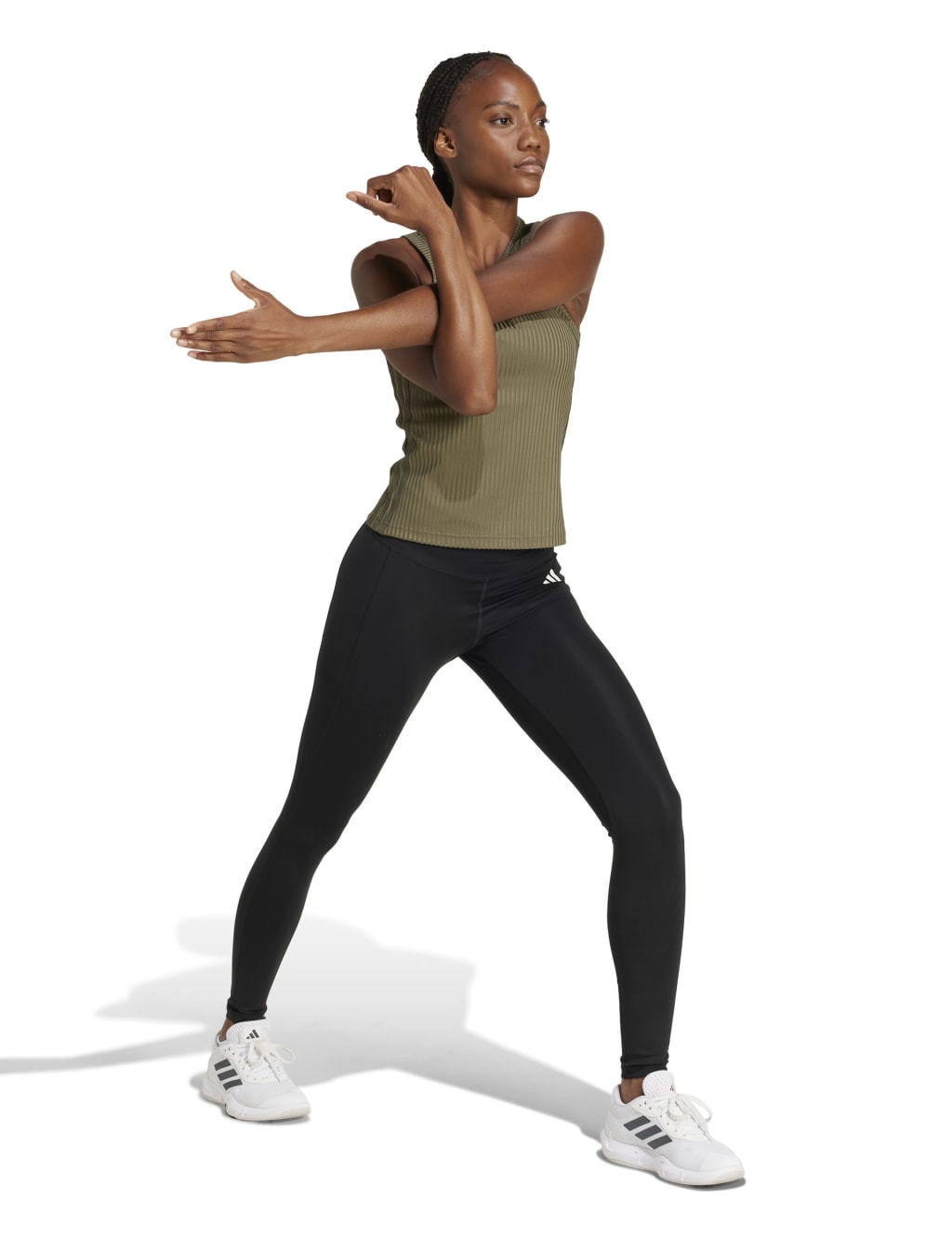 All Gym Seasonal Rib Tonal 3 Stripes Vest Top 3 of 8