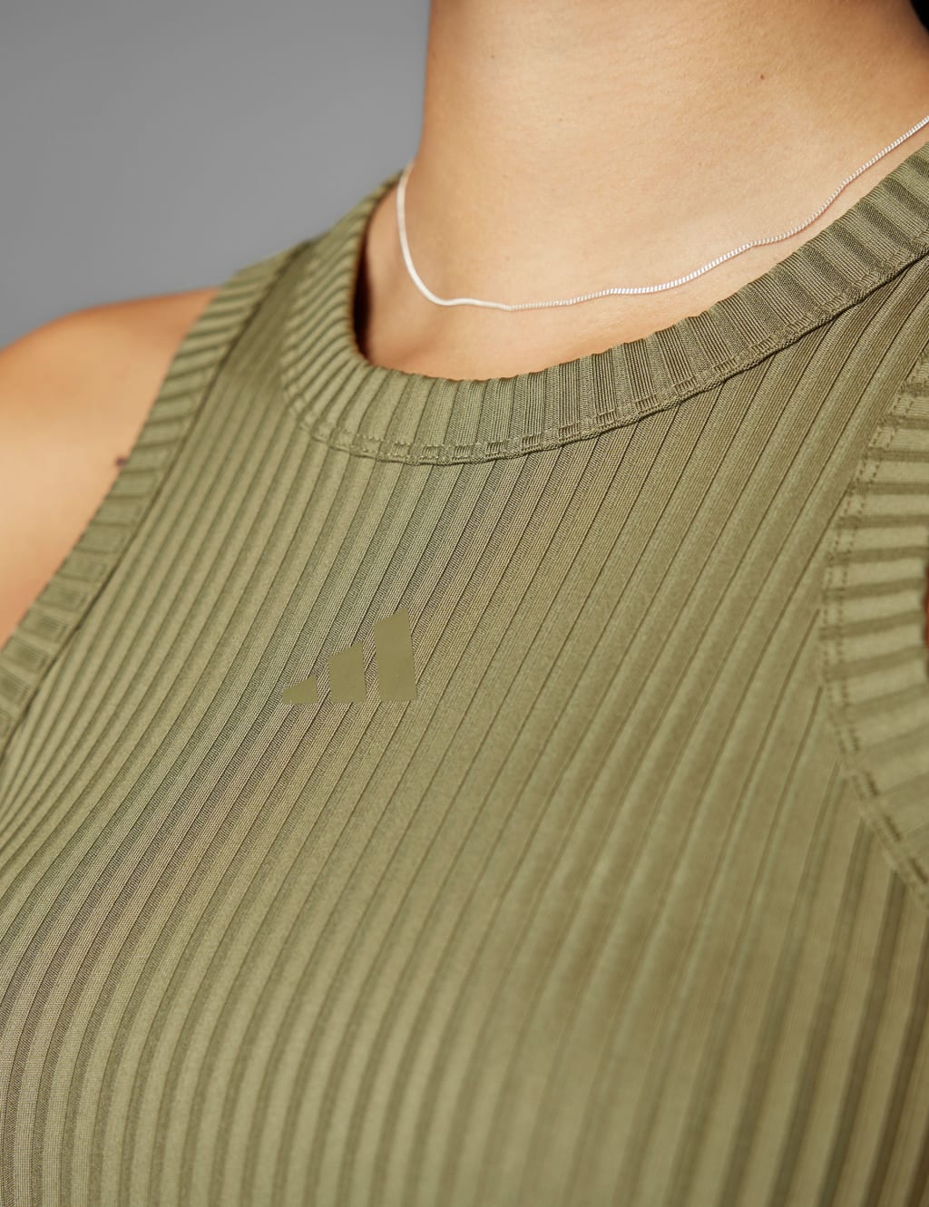 All Gym Seasonal Rib Tonal 3 Stripes Vest Top 6 of 8