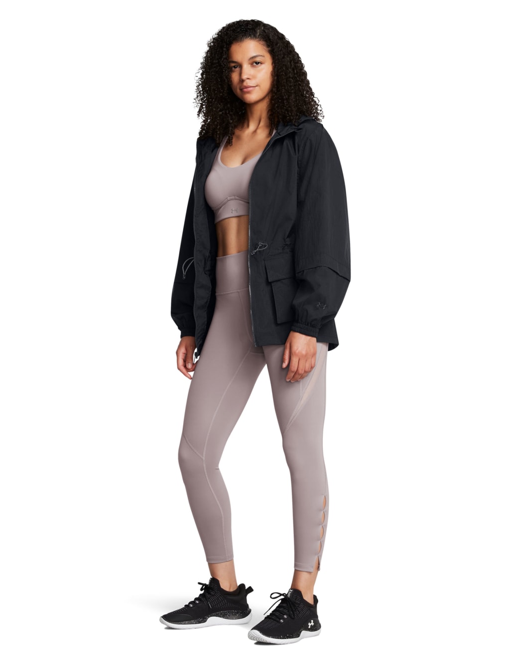Crinkle Woven Zip Up Hooded Sports Jacket 3 of 4
