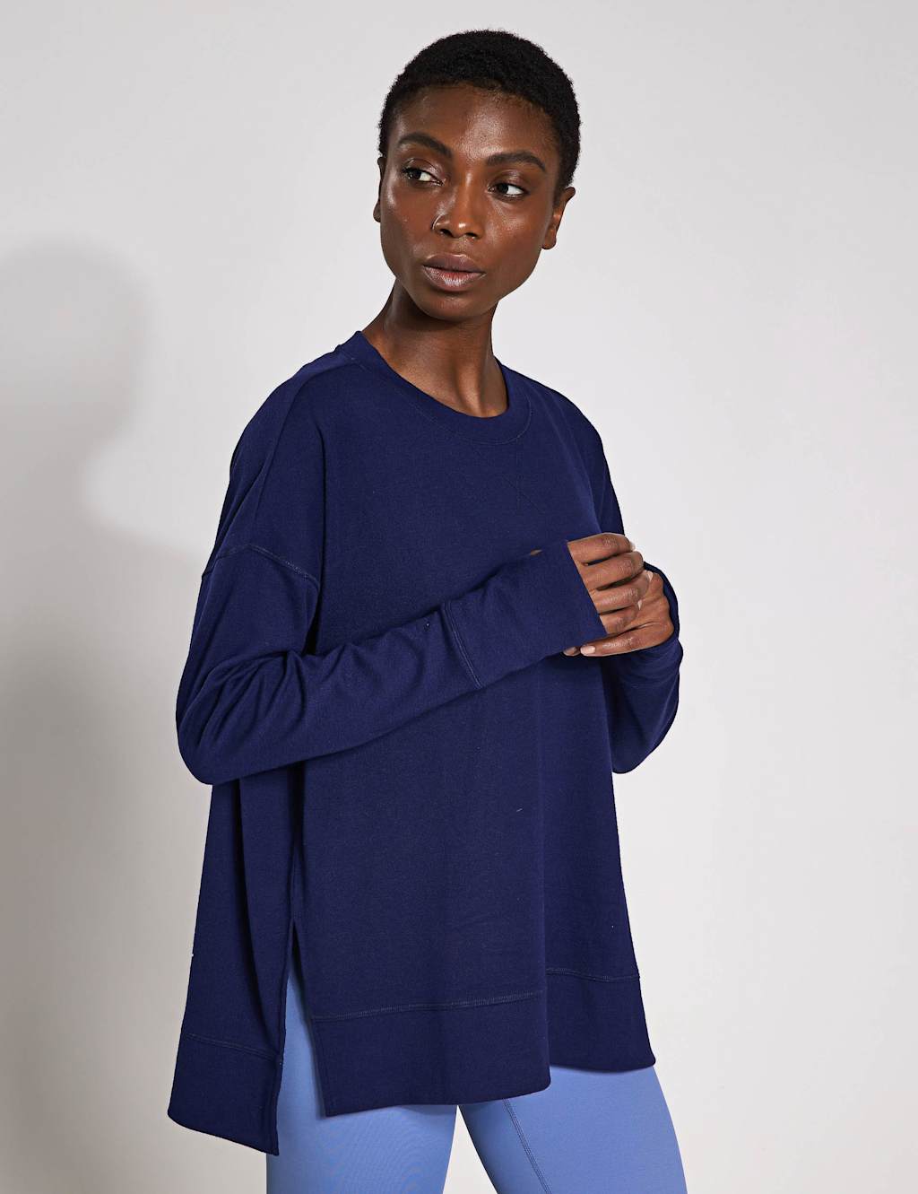 Shelby Crew Neck Step Hem Relaxed Sweatshirt 2 of 4