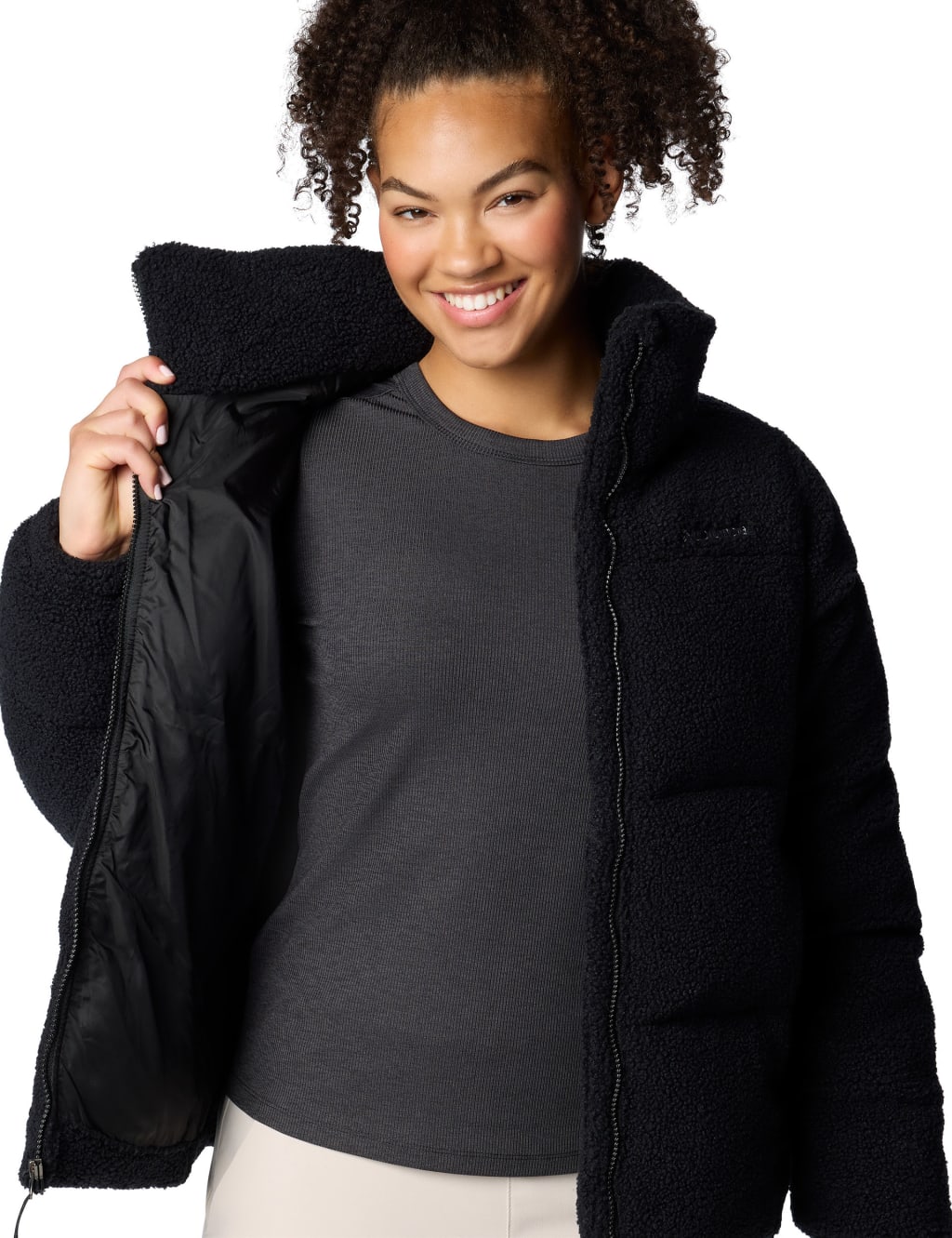 Black borg puffer jacket discount