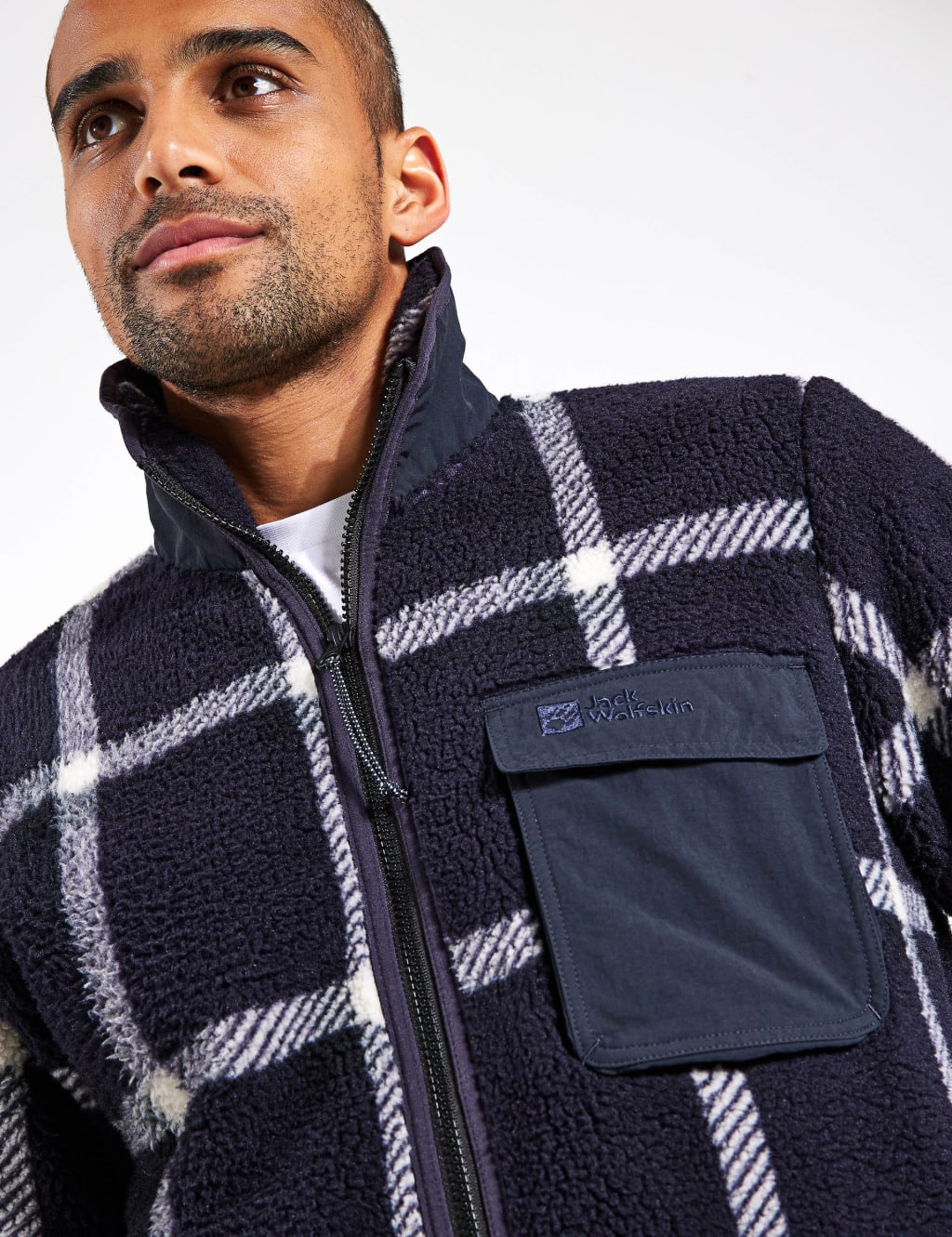Checked fleece jacket clearance