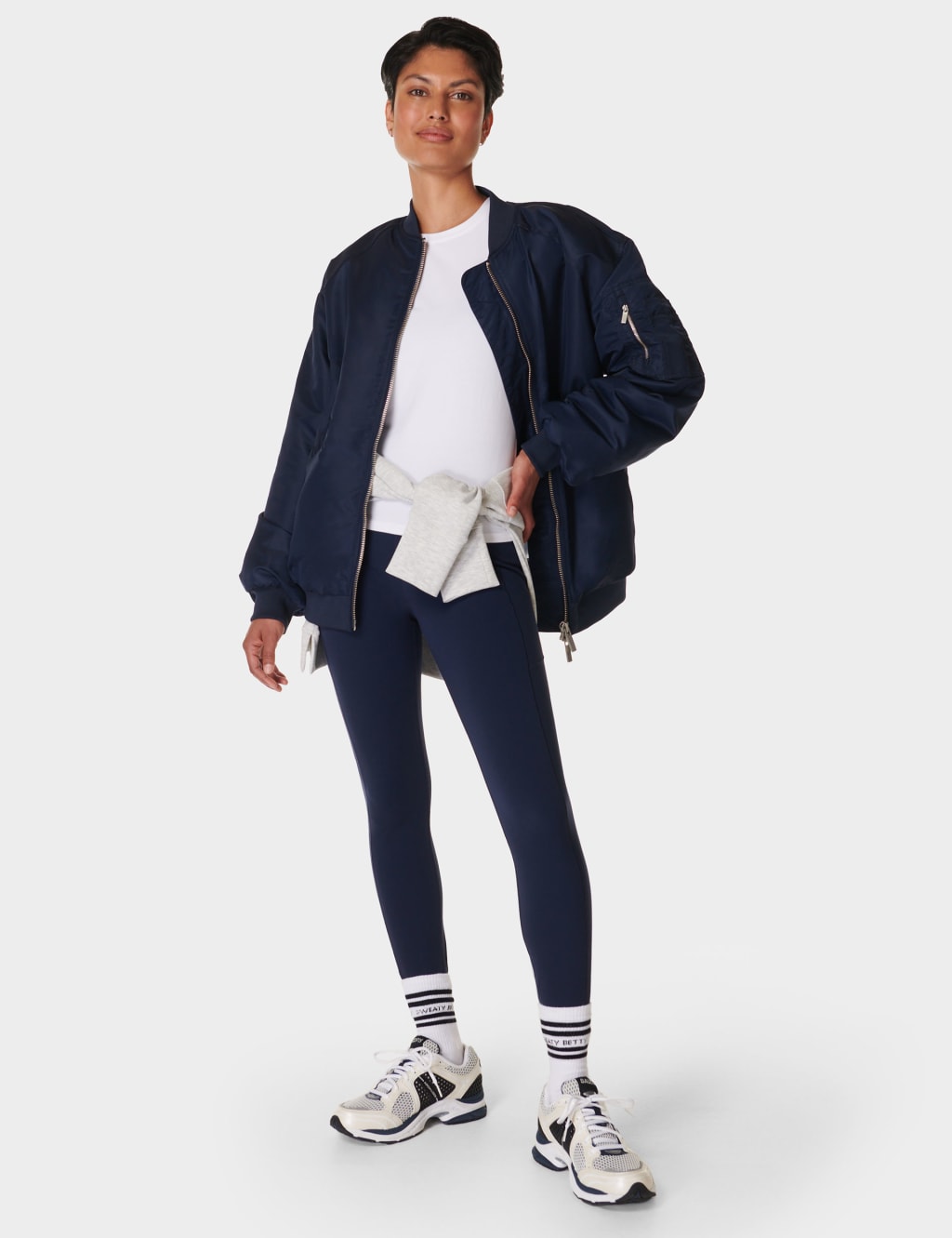Cityscape Zip Up Longline Bomber Jacket 3 of 8