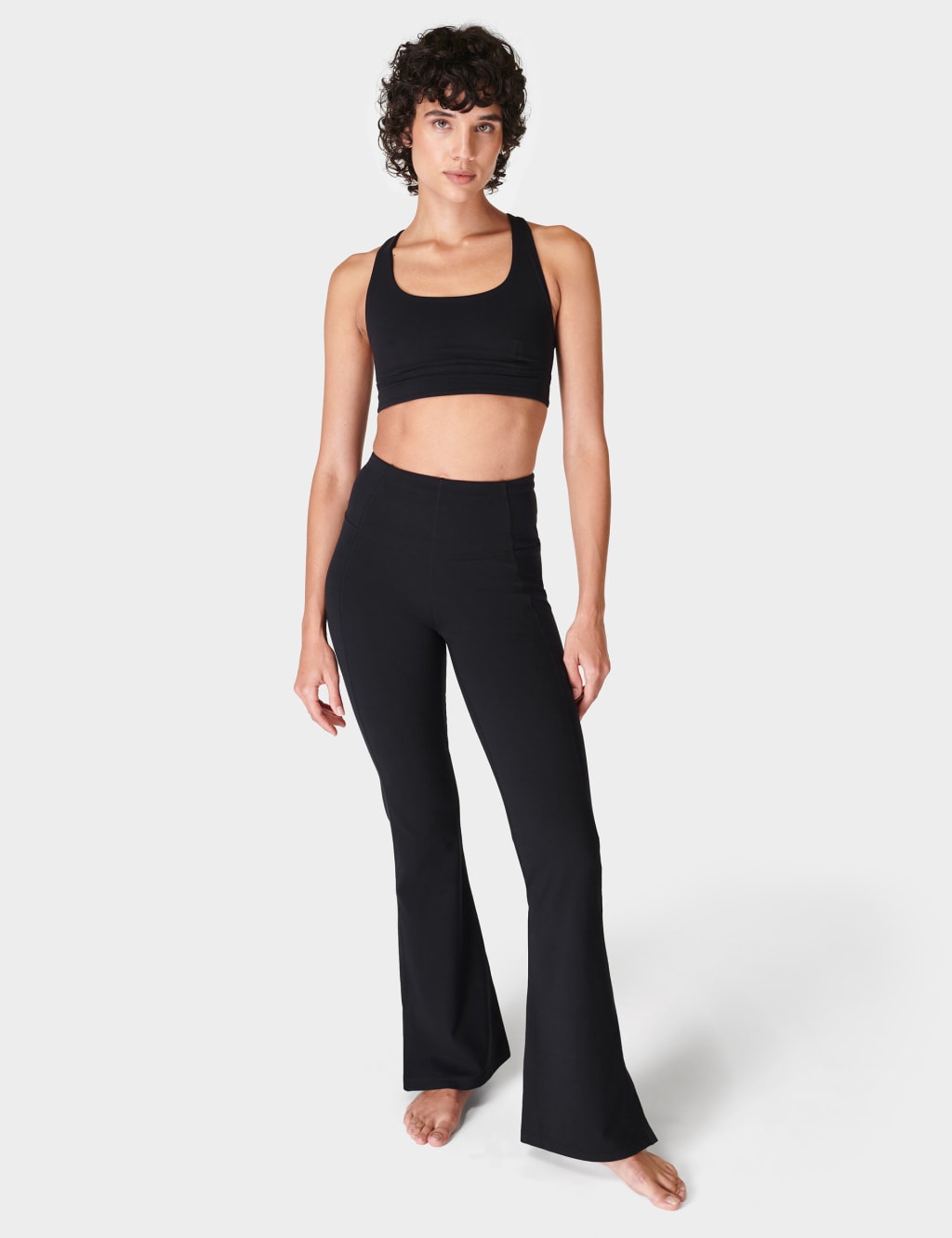 Super high waisted black pants discount