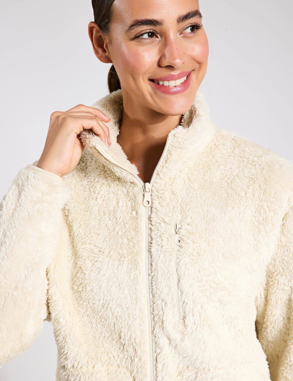 Fleece Funnel Neck Bomber Jacket 3 of 4