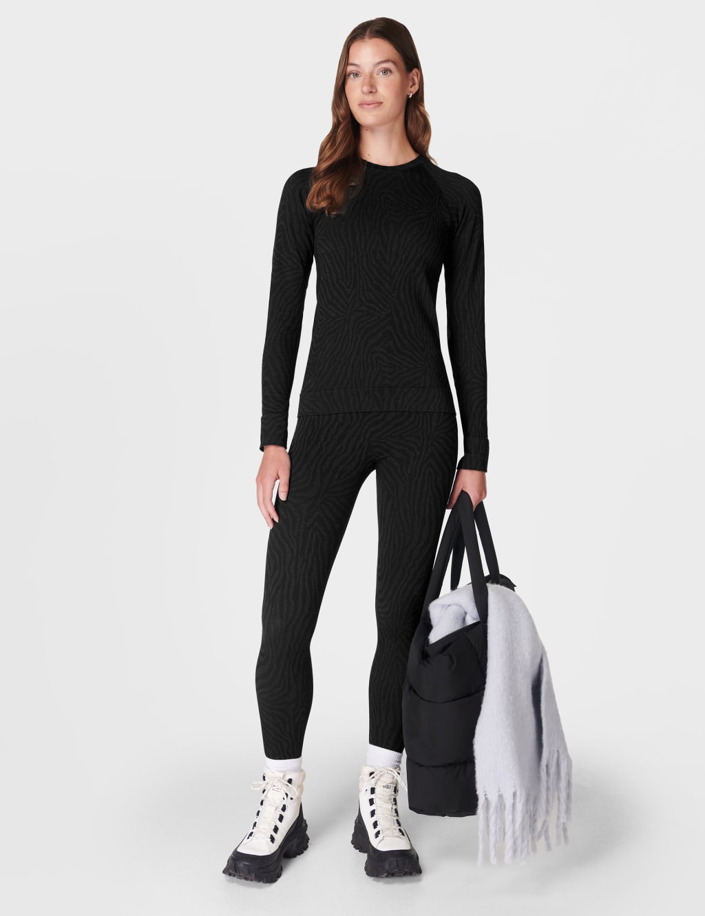 Animal Print Crew Neck Base Layer Top 3 of 6