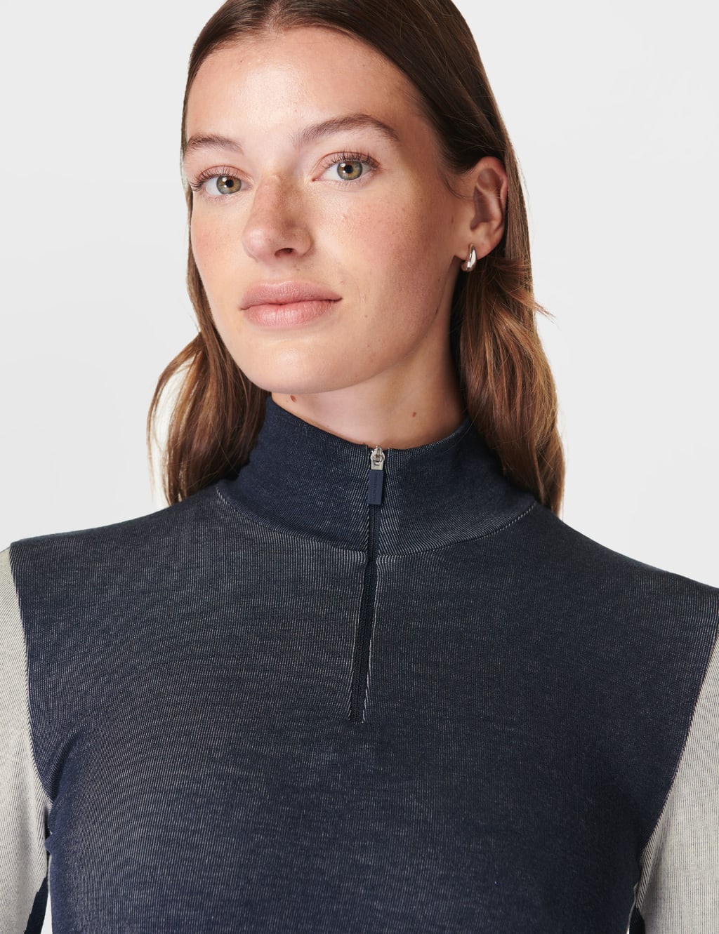 Modal Rich Chevron Half Zip Base Layer Top 4 of 6
