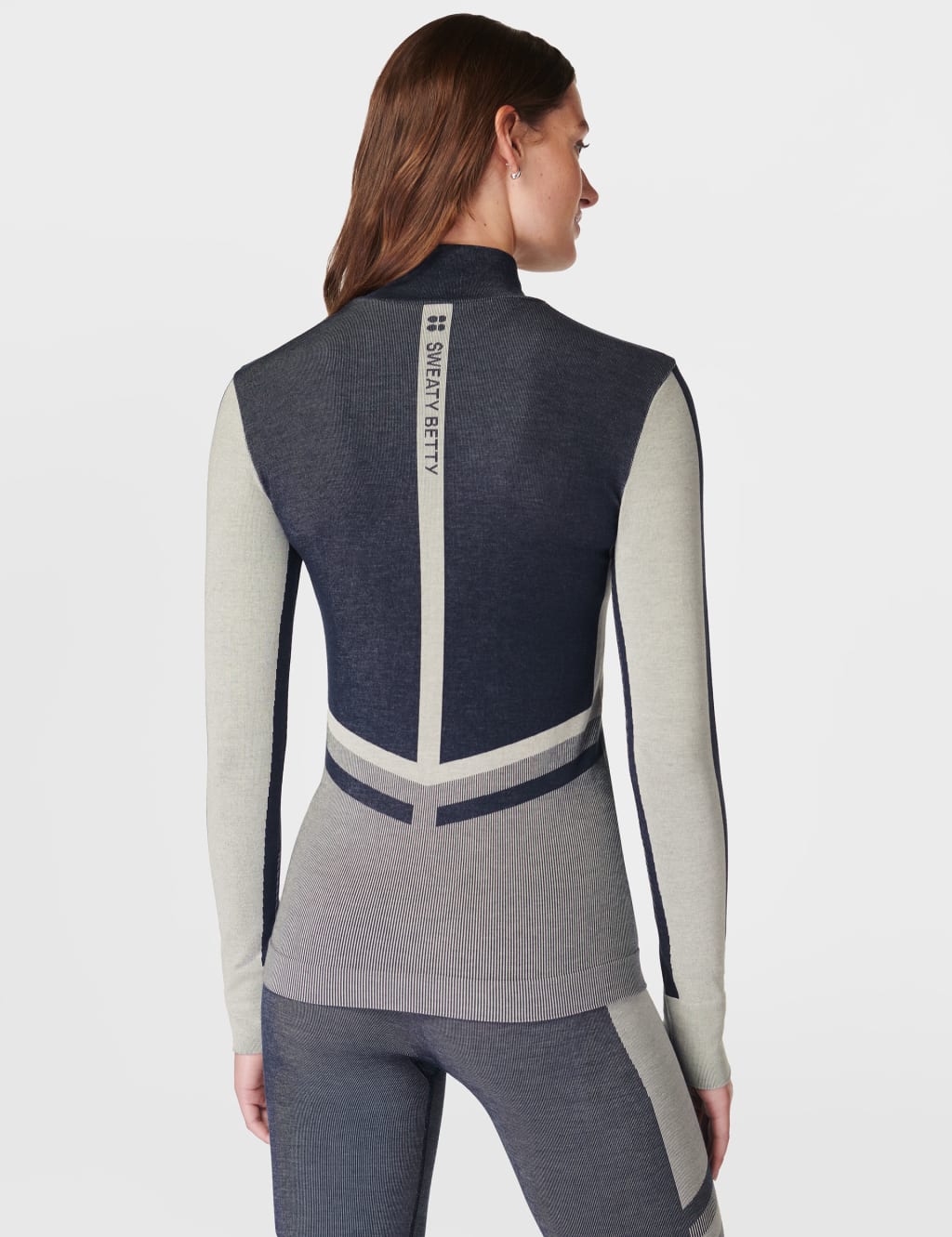 Modal Rich Chevron Half Zip Base Layer Top 5 of 6