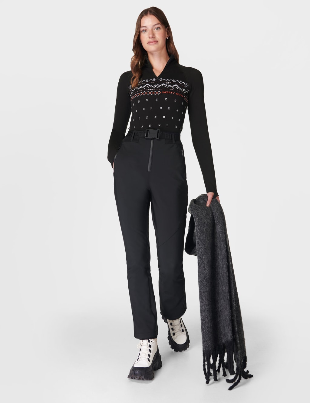 Alpine Betty Jacquard Half Zip Base Layer Top 3 of 6