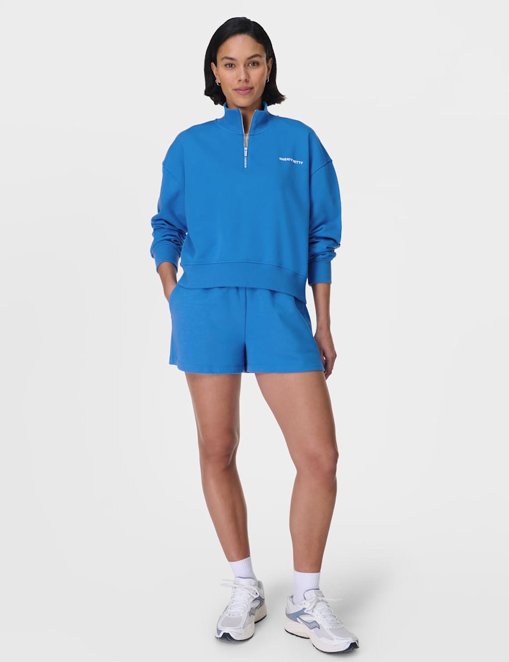 Revive Cotton Rich Half Zip Crop Sweatshirt 3 of 7