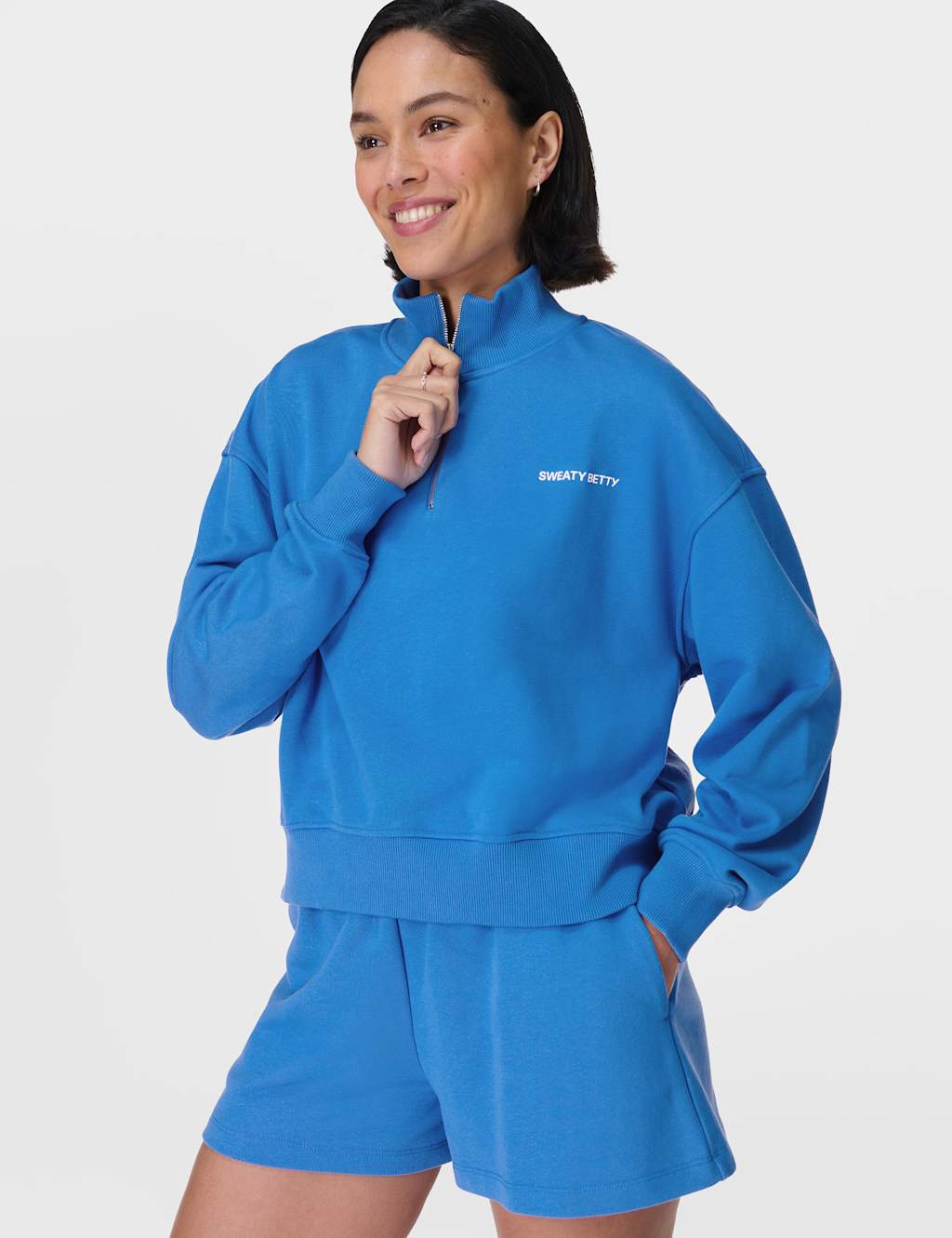 Revive Cotton Rich Half Zip Crop Sweatshirt 4 of 7