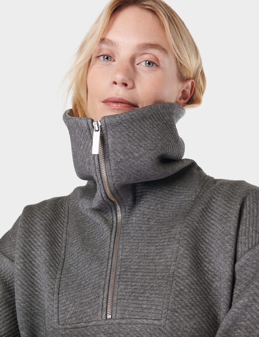 Radiant Ribbed Collared Half Zip Sweatshirt 5 of 6