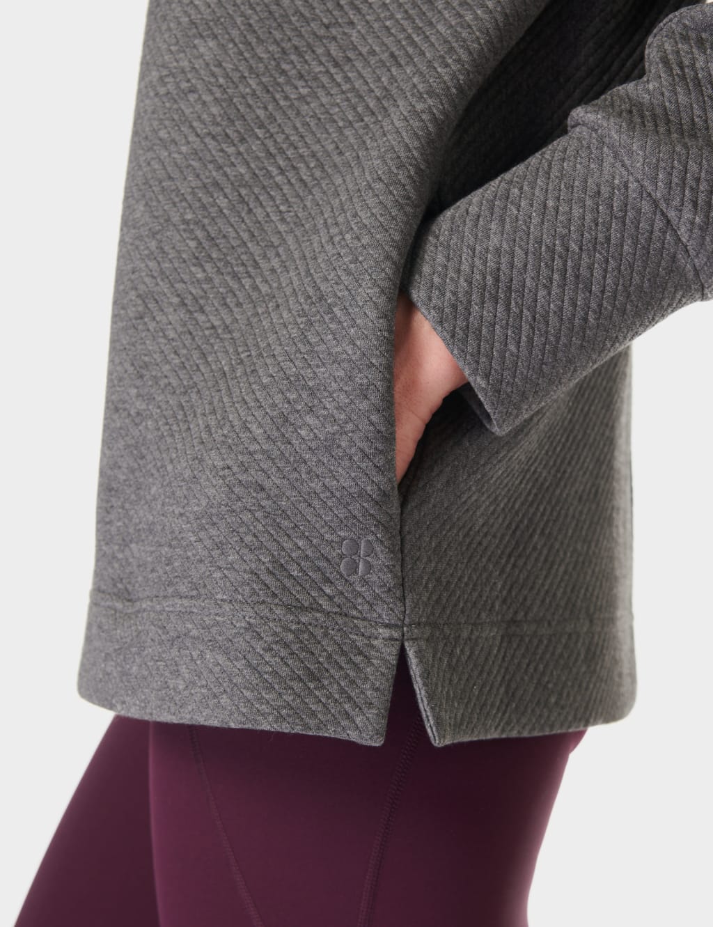 Radiant Ribbed Collared Half Zip Sweatshirt 6 of 6
