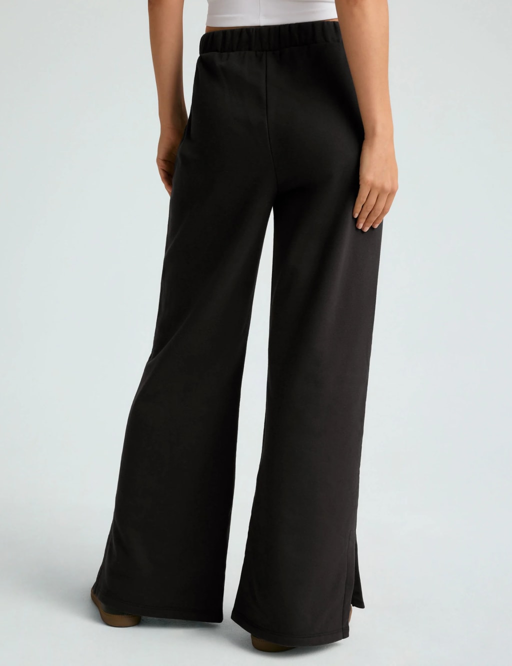 Open Ended Cotton Rich Wide Leg Joggers 3 of 5