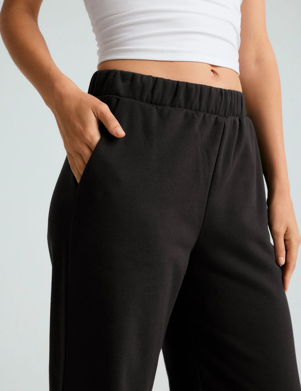 Open Ended Cotton Rich Wide Leg Joggers 5 of 5