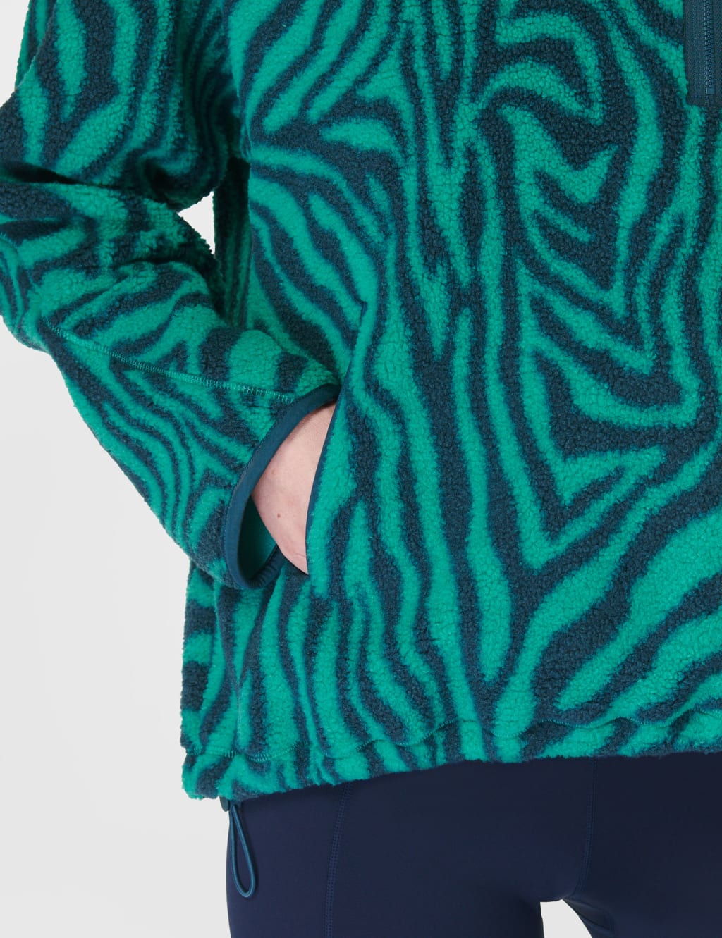 Karma Half Zip Animal Print Fleece Jacket 6 of 6