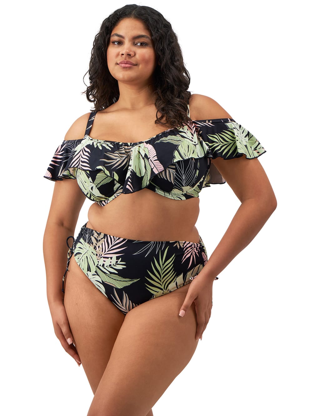 Tropical Retreat Floral Tie Side High Waisted Bikini Bottoms 5 of 5