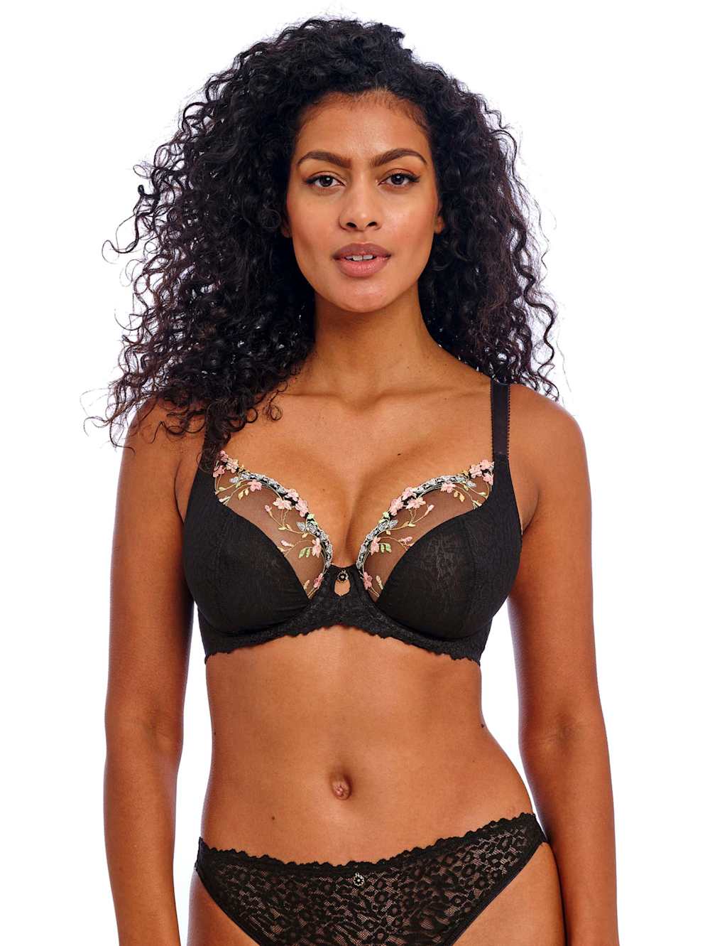 Love-Haze Floral Mesh Wired Plunge Bra (D-H) 3 of 4