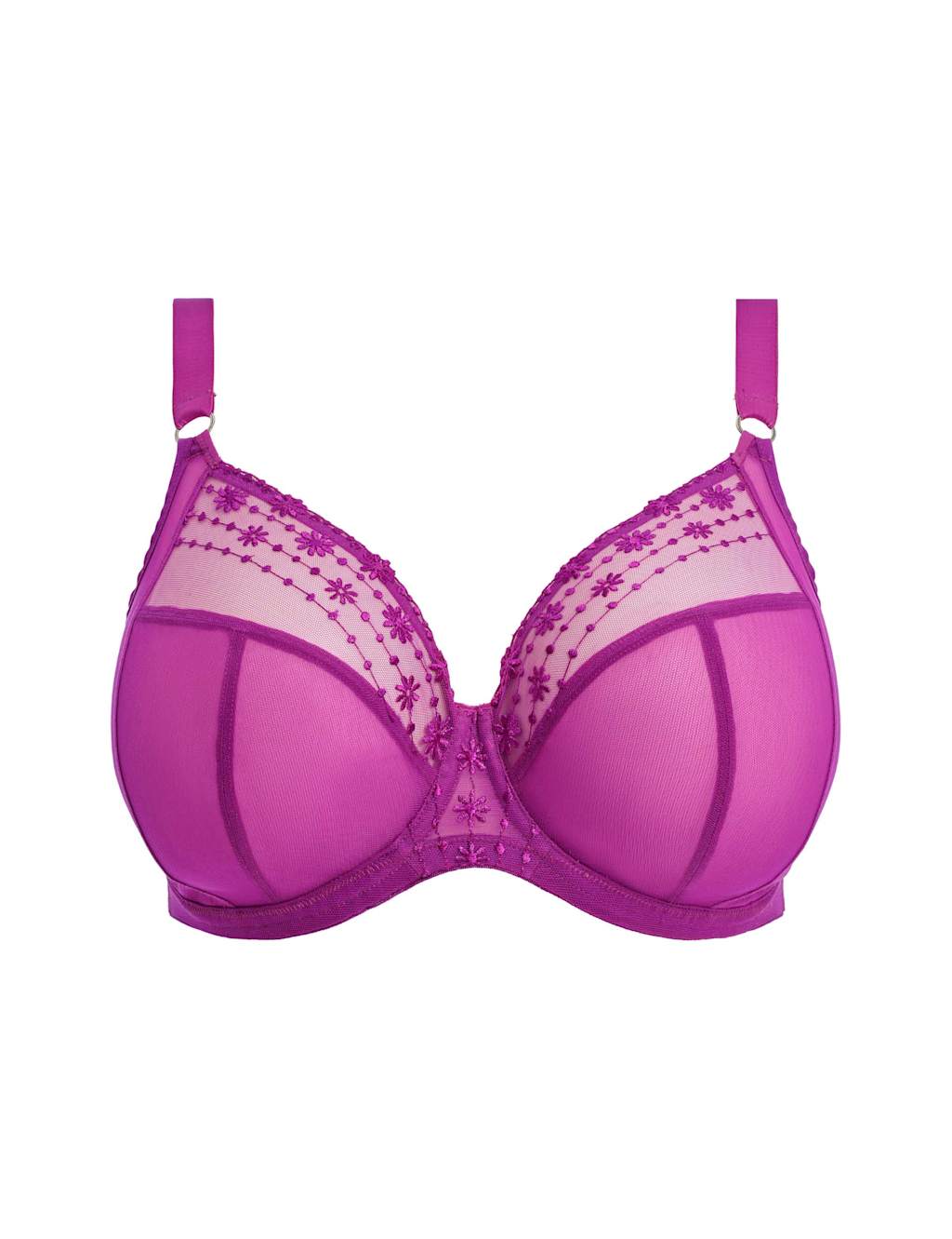 Matilda Mesh & Lace Wired Plunge Bra DD-K 2 of 7