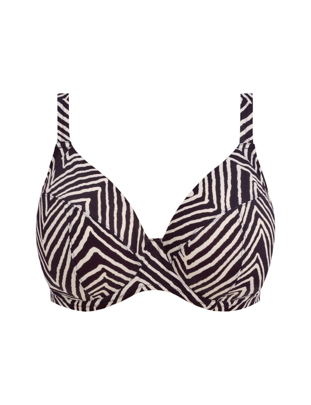 Fiji Falls Striped Plunge Bikini Top 2 of 5