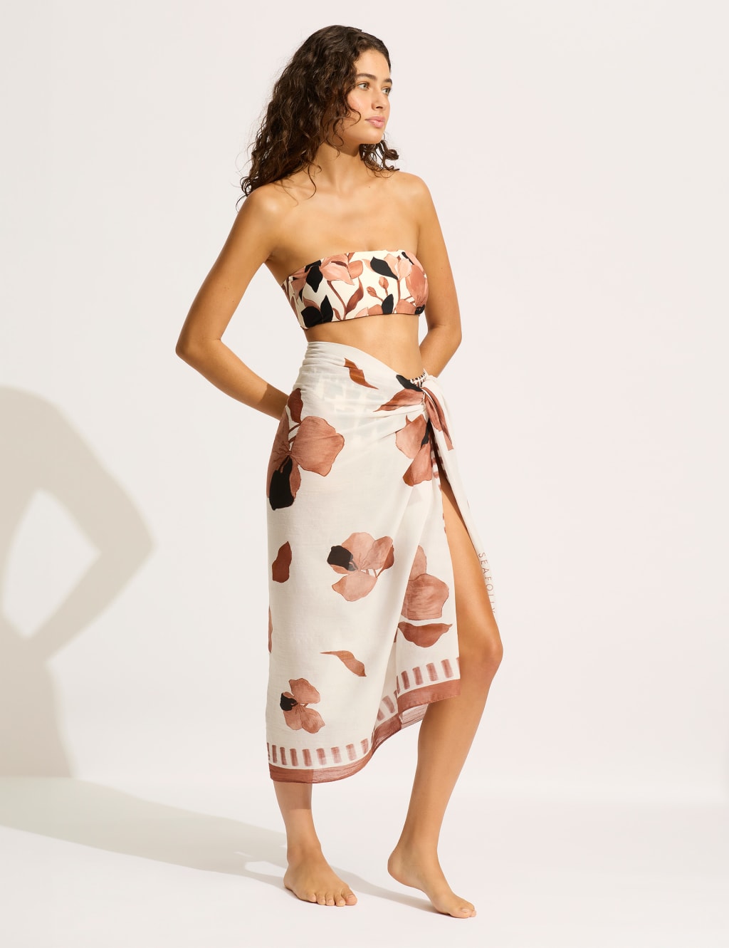 Pure Cotton Floral Beach Cover Up Sarong