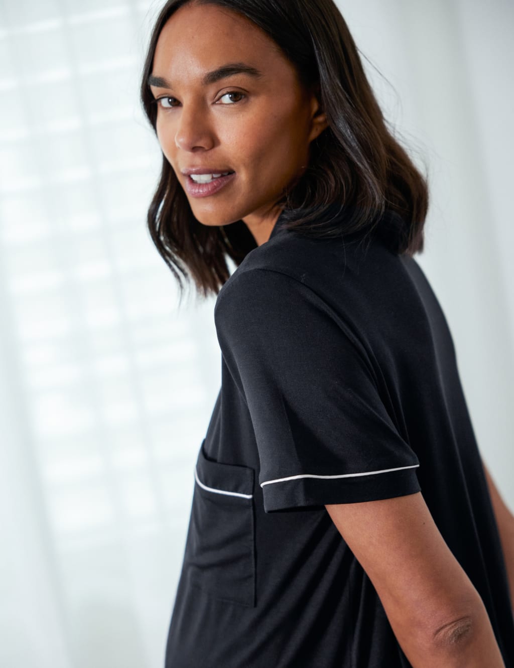 Modal Rich Piped Trim Shortie Set 6 of 7