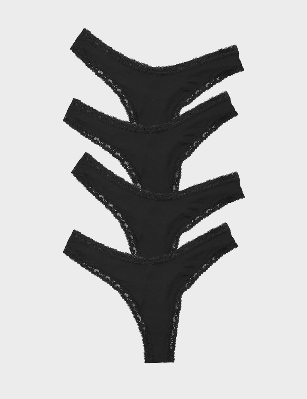4pk Lace Cuffed Thongs 7 of 7