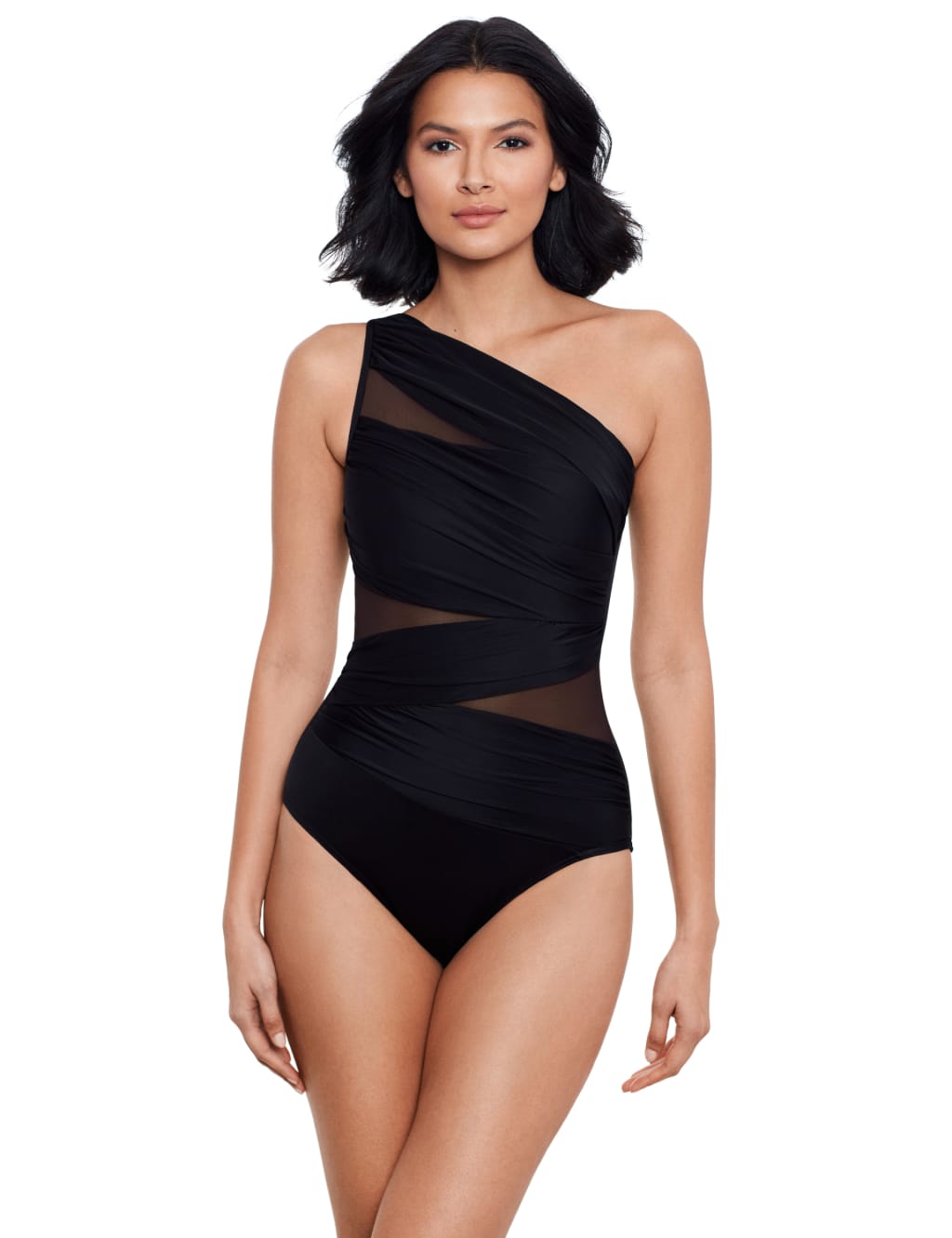 One shoulder swimsuit with tummy control online