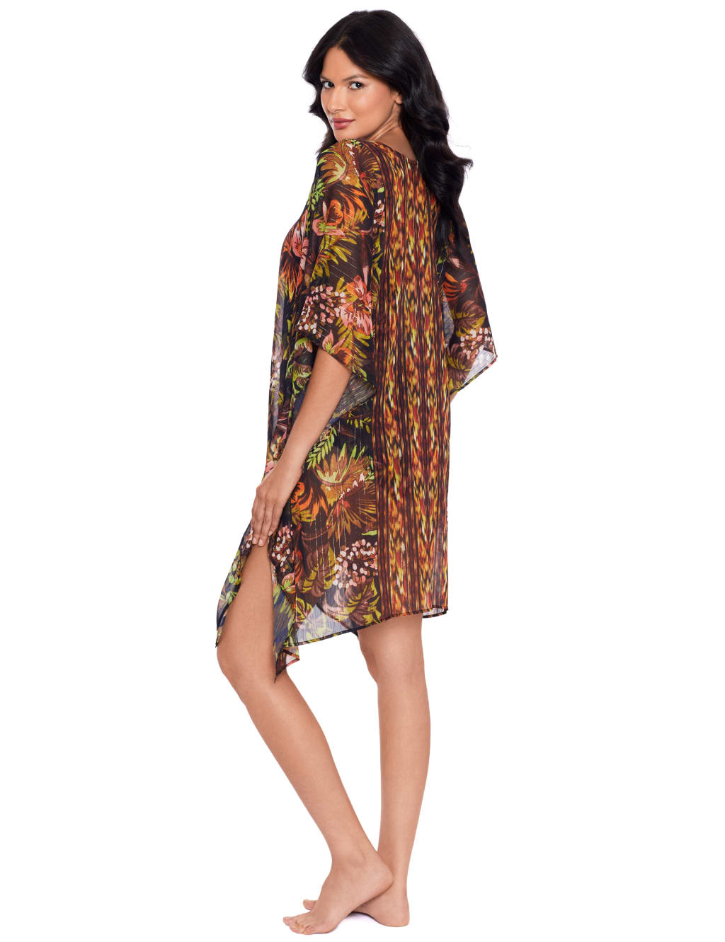 Sheer Floral V-Neck Kaftan Dress 4 of 5