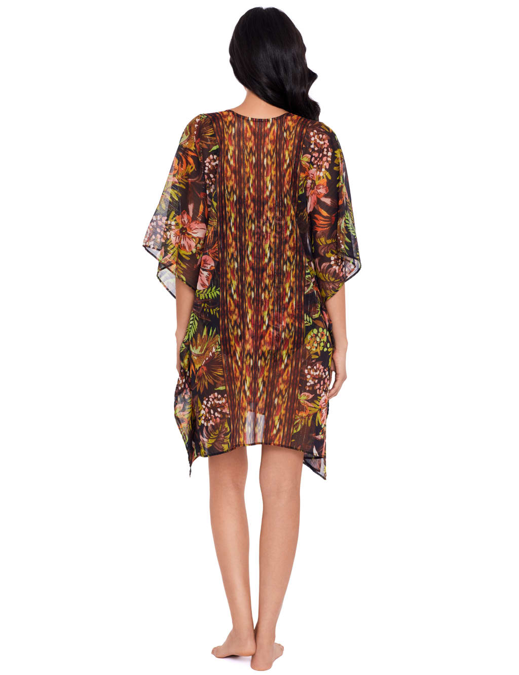 Sheer Floral V-Neck Kaftan Dress 5 of 5