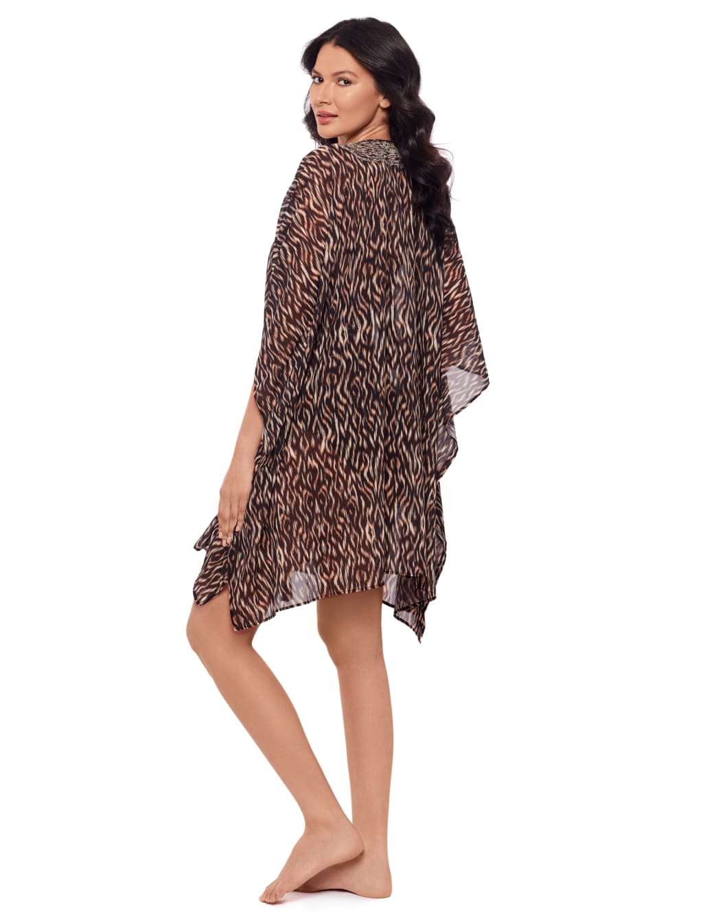 Printed V-Neck Angel Sleeve Kaftan Dress 4 of 6