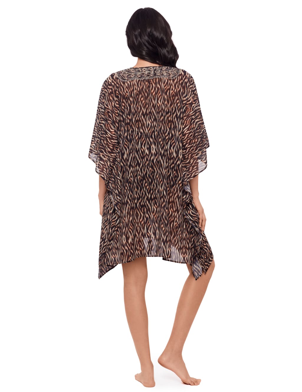 Printed V-Neck Angel Sleeve Kaftan Dress 5 of 6