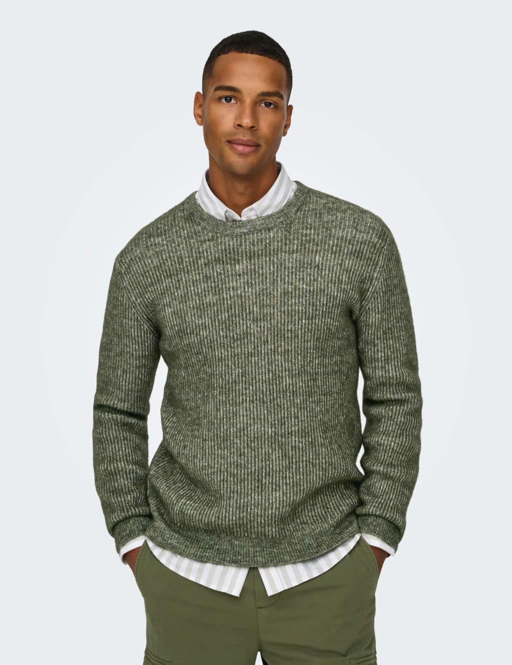 Textured Crew Neck Jumper