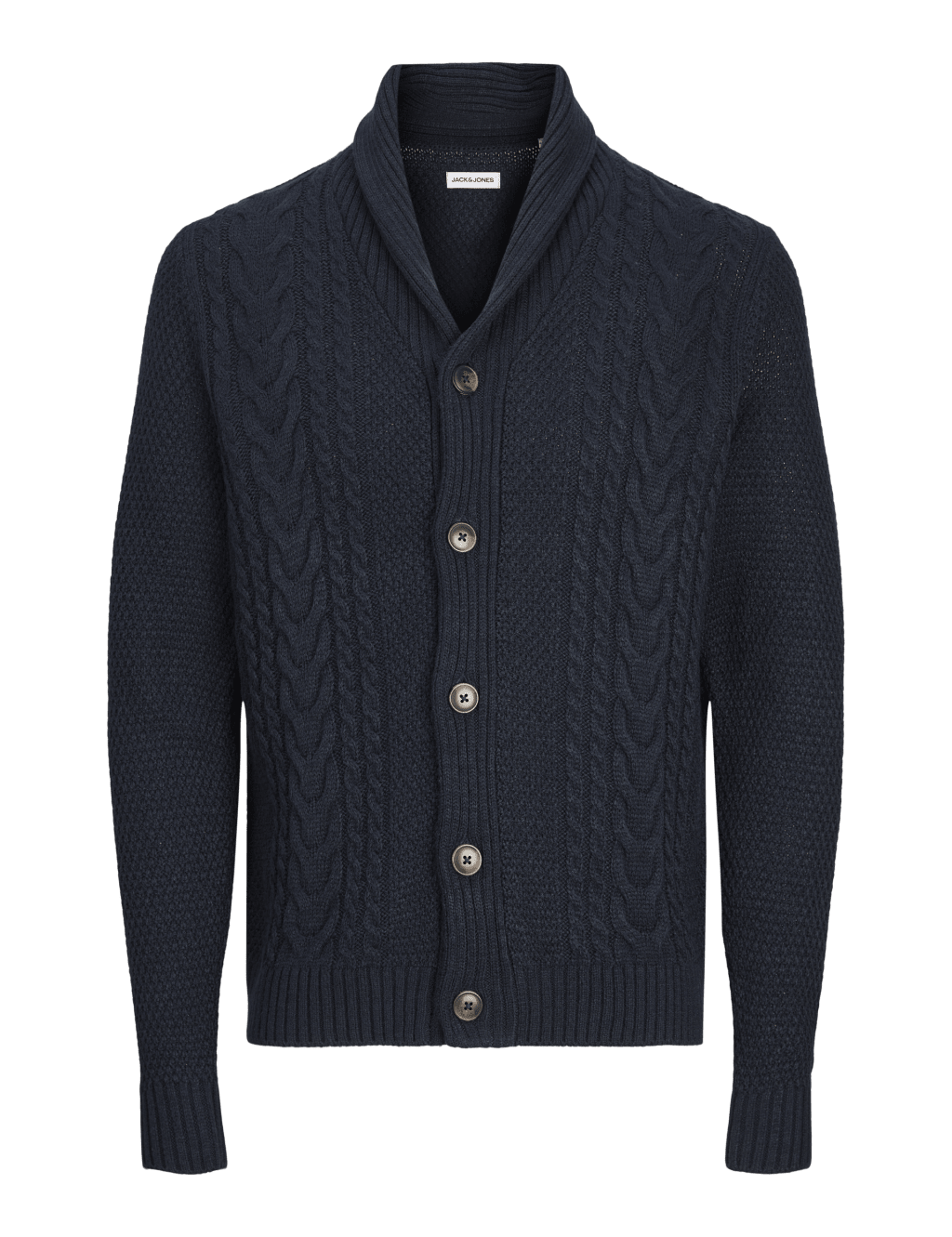 Cable Knit Shawl Collar Cardigan 2 of 7