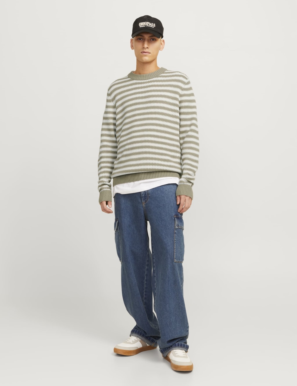 Cotton Blend Striped Crew Neck Jumper 4 of 9