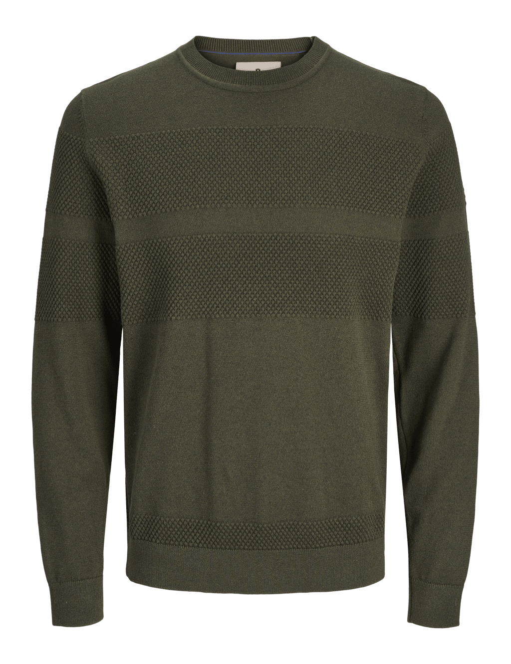 Cotton Blend Textured Crew Neck Jumper 2 of 7