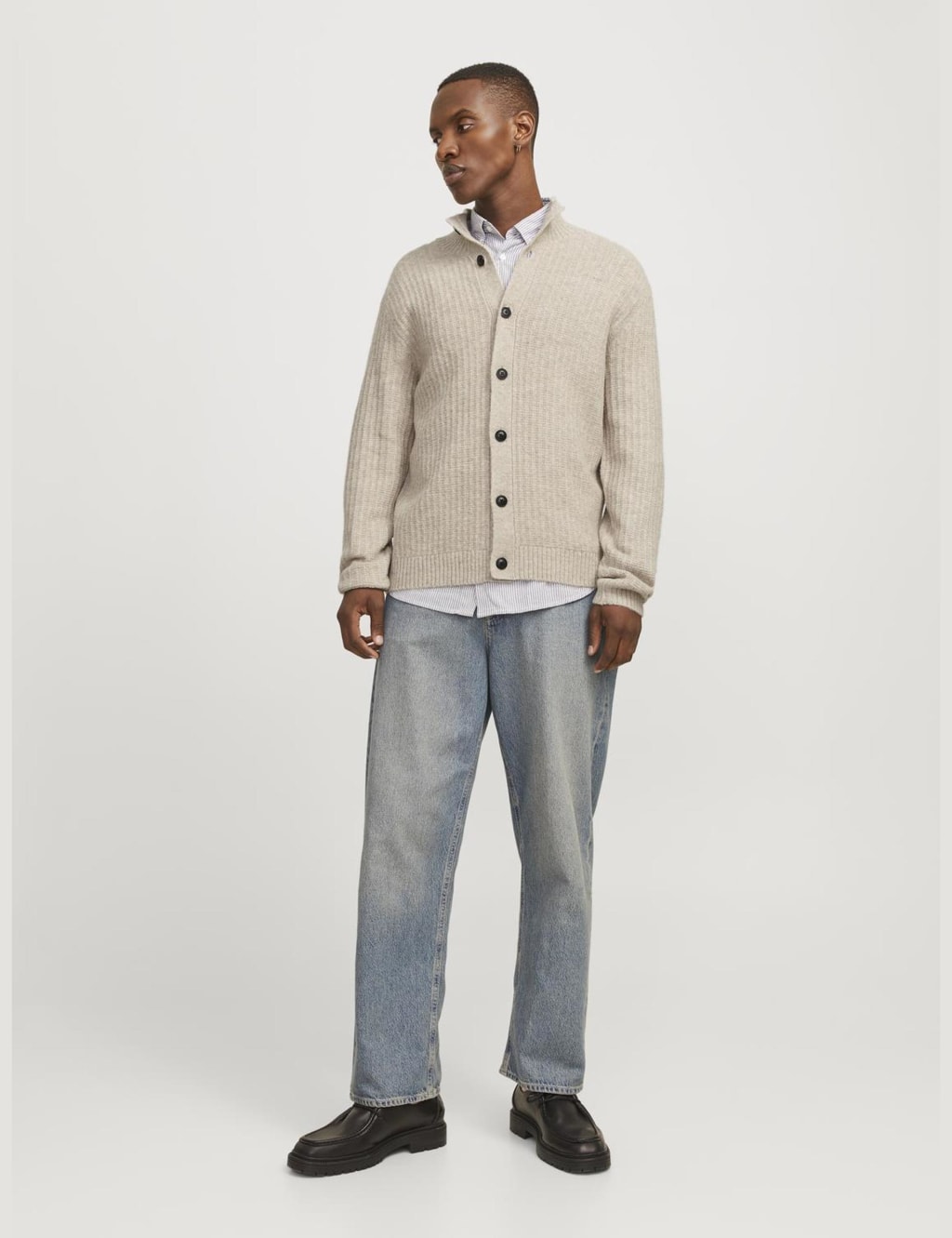 Ribbed Funnel Neck Cardigan 3 of 6