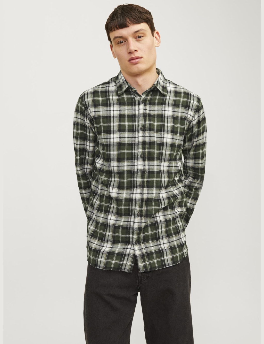 Cotton Rich Check Flannel Shirt | JACK & JONES | M&S
