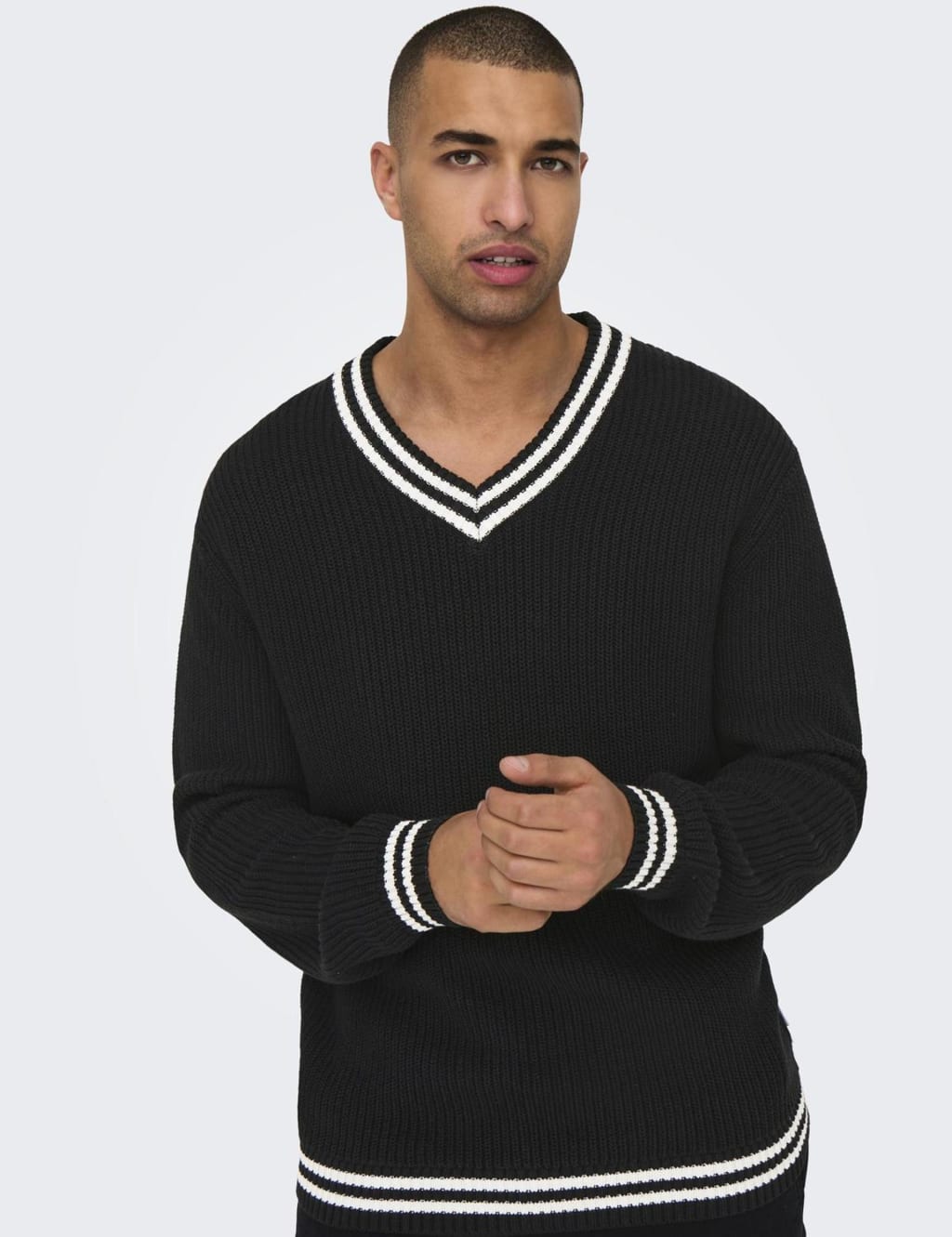 Cotton Rich V Neck Jumper ONLY SONS M S