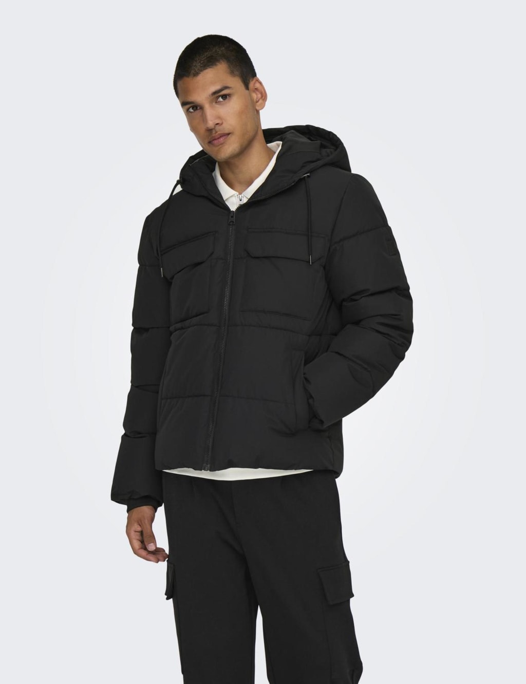 Funnel Neck Hooded Puffer Jacket ONLY SONS M S